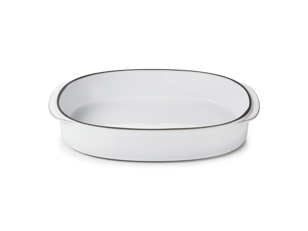 Fat Oval 34x25 cm Vit Caractere Culinaire