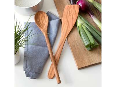 Palett och Grytsked Oliventrä