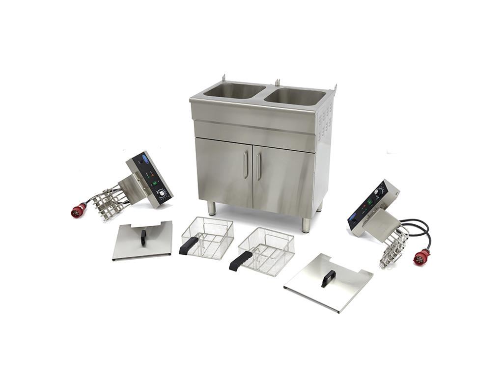 Maxima Friture 2 korgar 2x16 ltr med underskåp