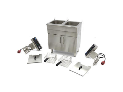 Maxima Friture 2 korgar 2x16 ltr med underskåp