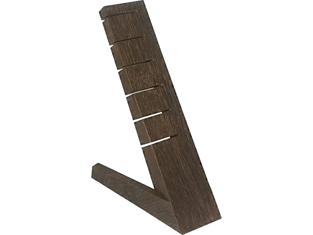 Knivblock mörkt trä med 6 riller