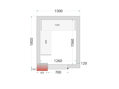 Fryserums panel 1500x1800x2200 120mm