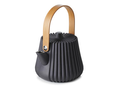 Tekanna u. korg 12,5 cm Svart Slät Metall Pekoe